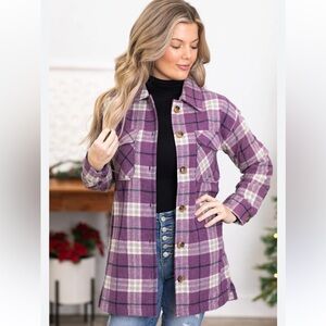 Hem & Thread Lavender and Cream Checkered Jacket